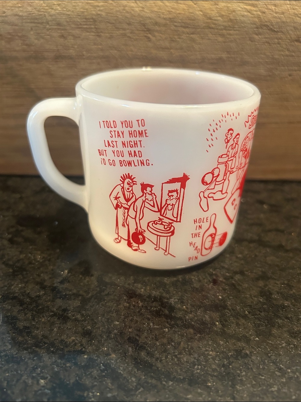 Vintage Federal Glass Milk Glass Bowling Mug